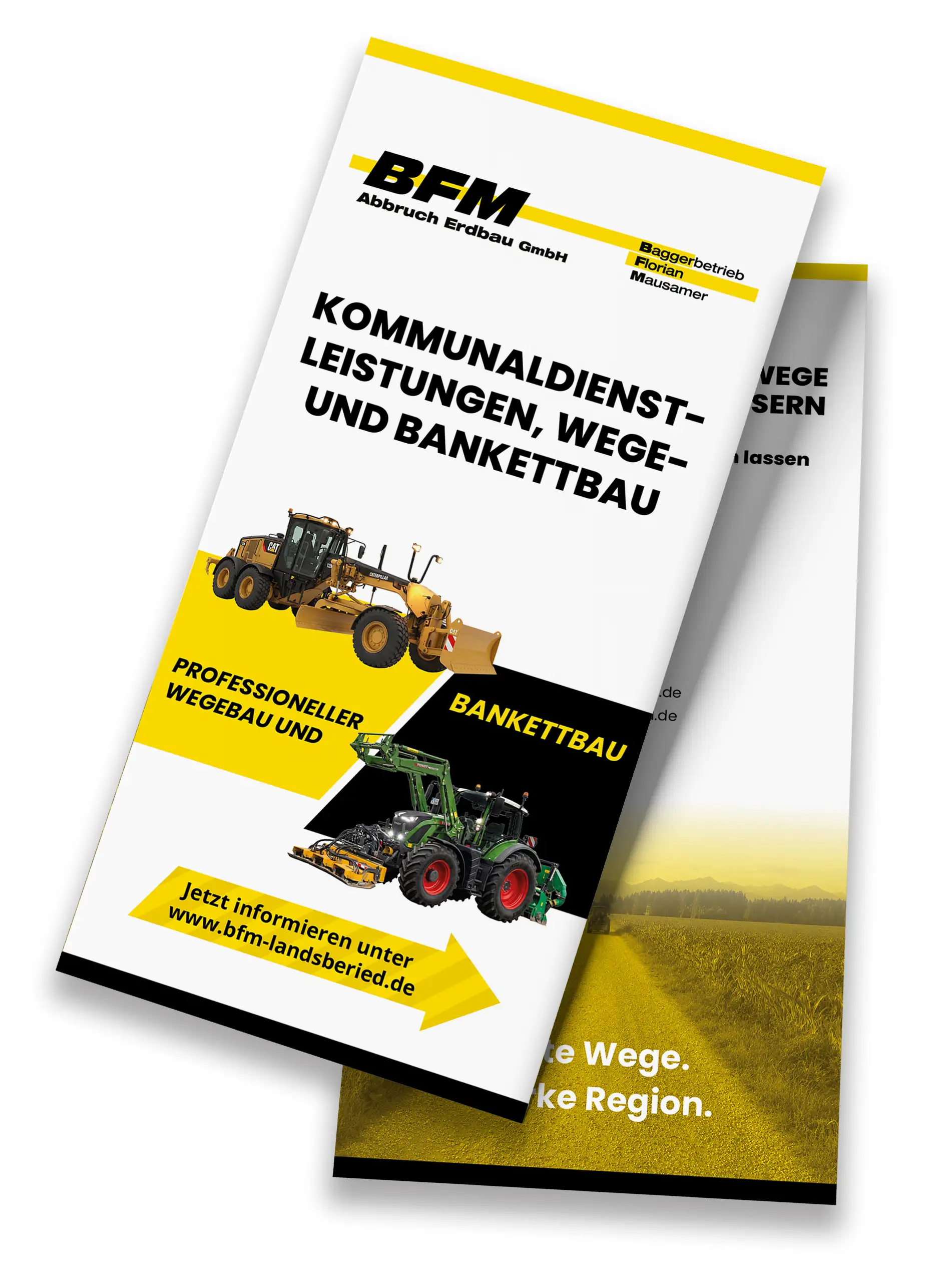 Flyer Wege- und Bankettbau von BFM Abbruch Erdbau GmbH